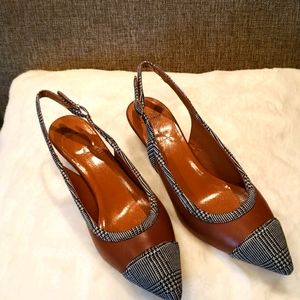 Aquatalia plaid slingback pump